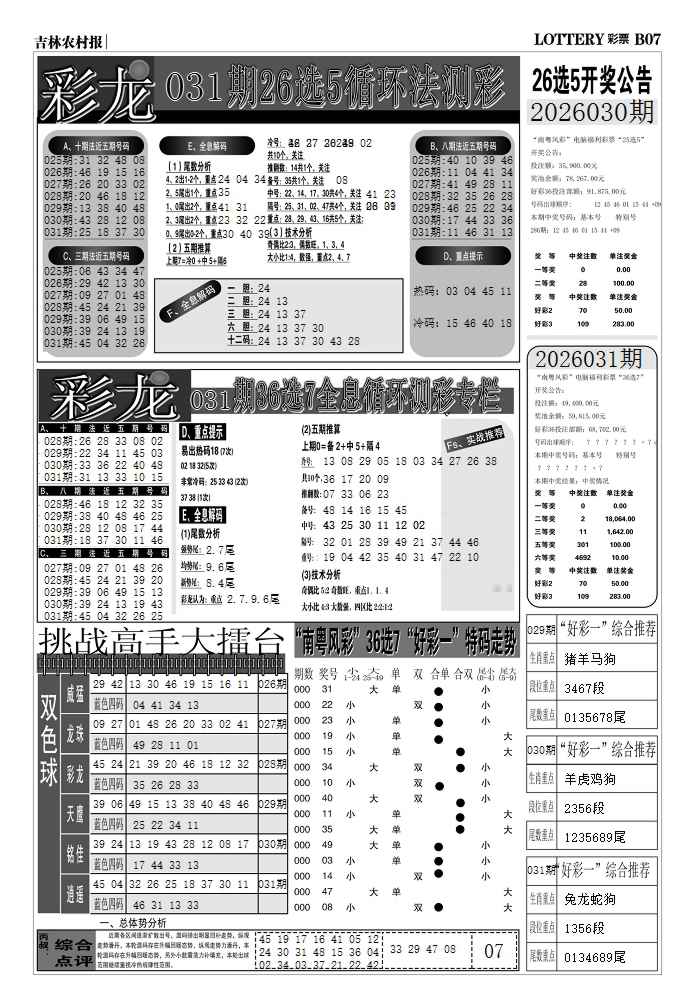 031期七星彩图(高清)D[图]