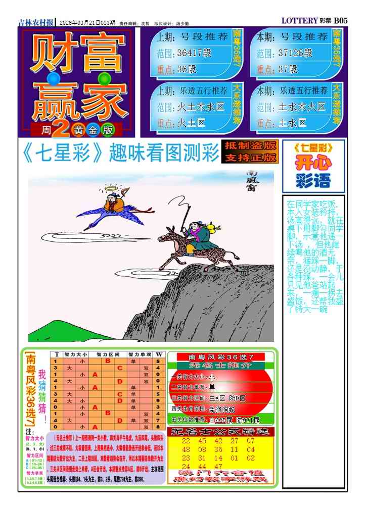 031期七星彩图(高清)A[图]